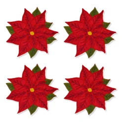 Chefanie Place Settings & Linens|Poinsettia Cocktail Napkins, Set of 4