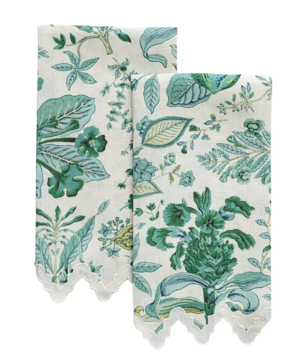 Matouk Place Settings & Linens|Pomegranate Guest Towel in Emerald