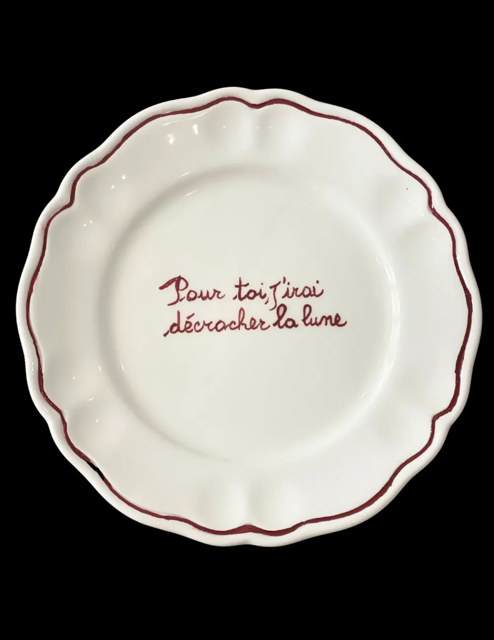 Sveva's Home Dinnerware|Pour Toi, J'irais Décrocher La Lune Scalloped Plate, Set of 6