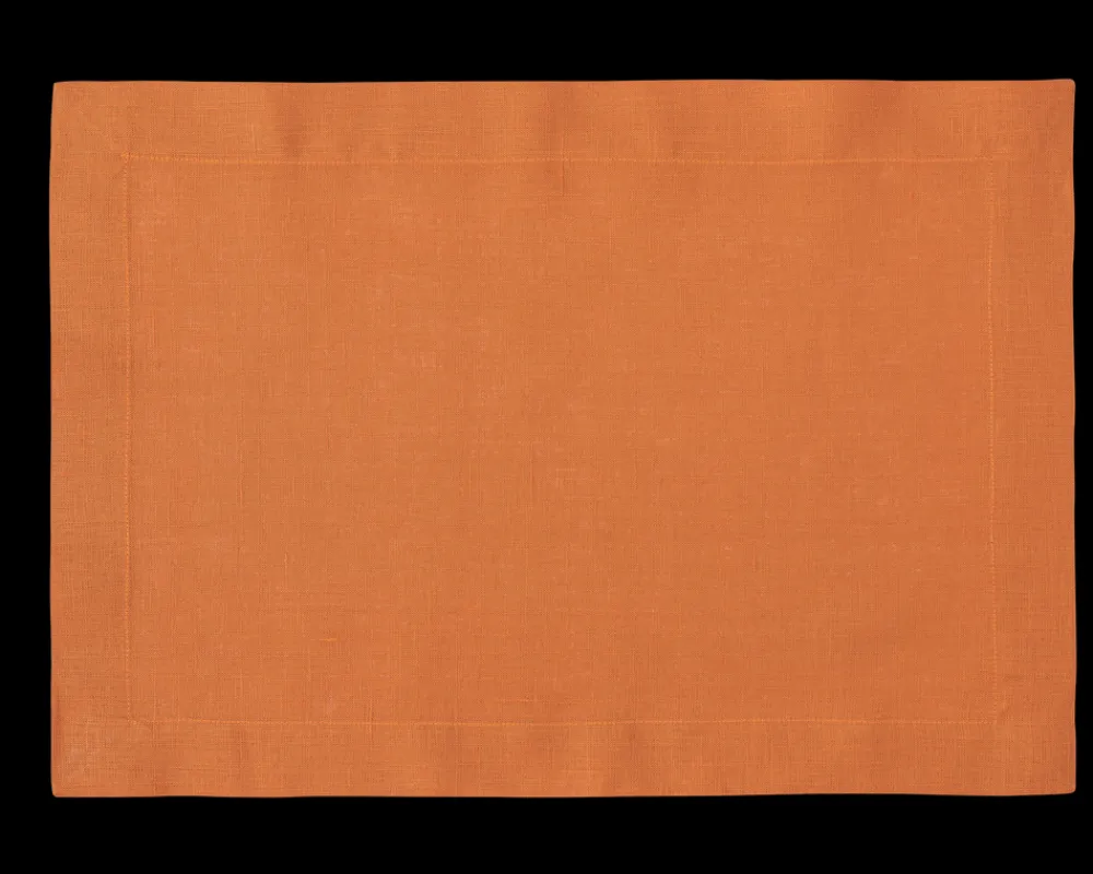 Henry Handwork Place Settings & Linens|Prism Tangerine Placemat in Linen