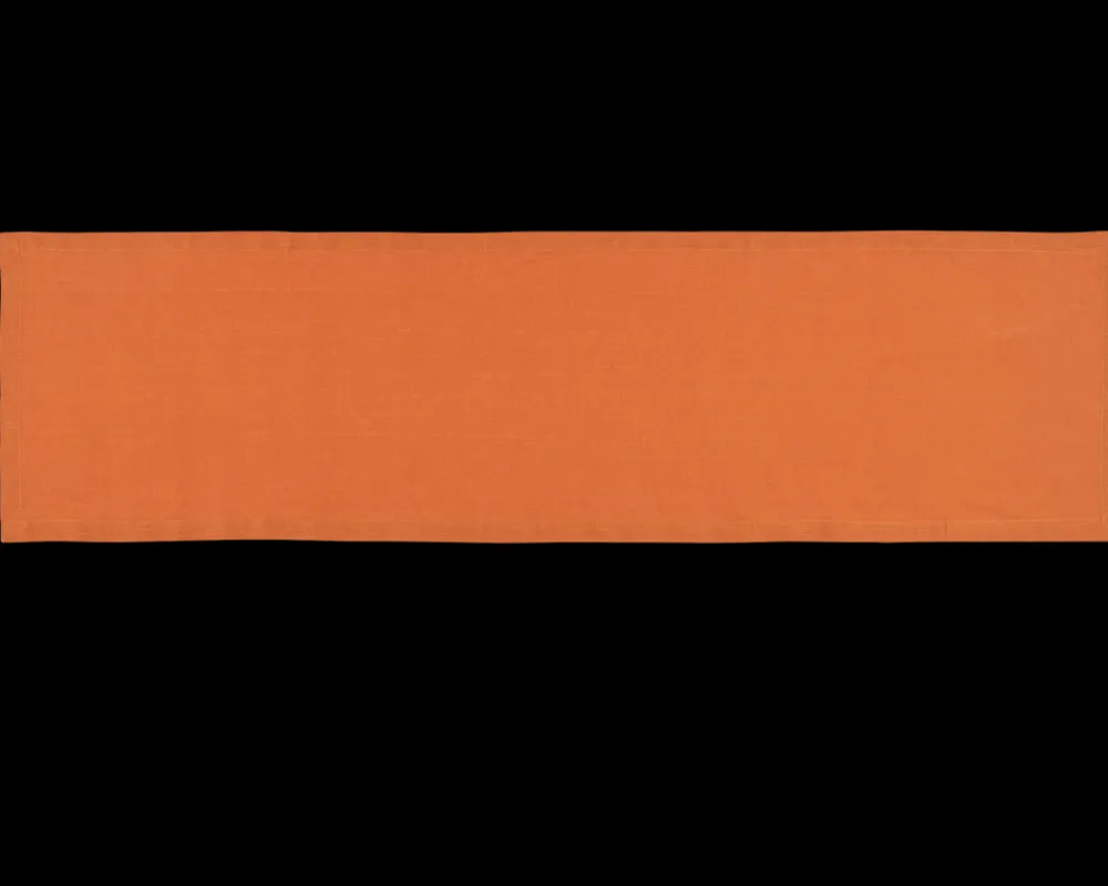 Henry Handwork Place Settings & Linens|Prism Tangerine Table Runner in Linen