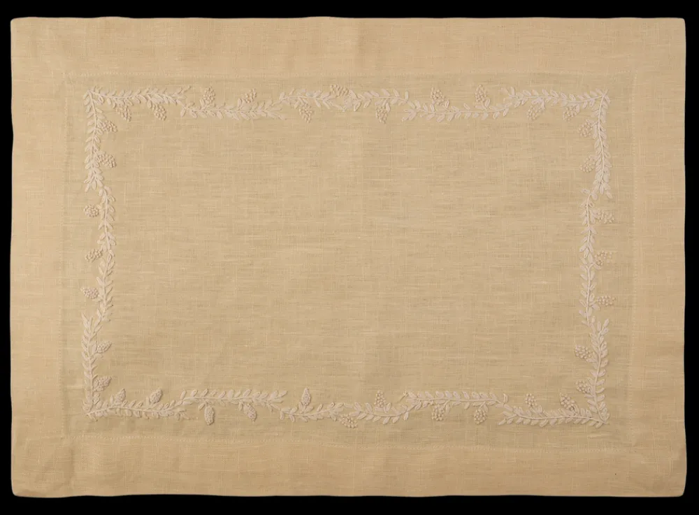 Henry Handwork Place Settings & Linens|Prism Vine Linen Placemat in 13 Colors