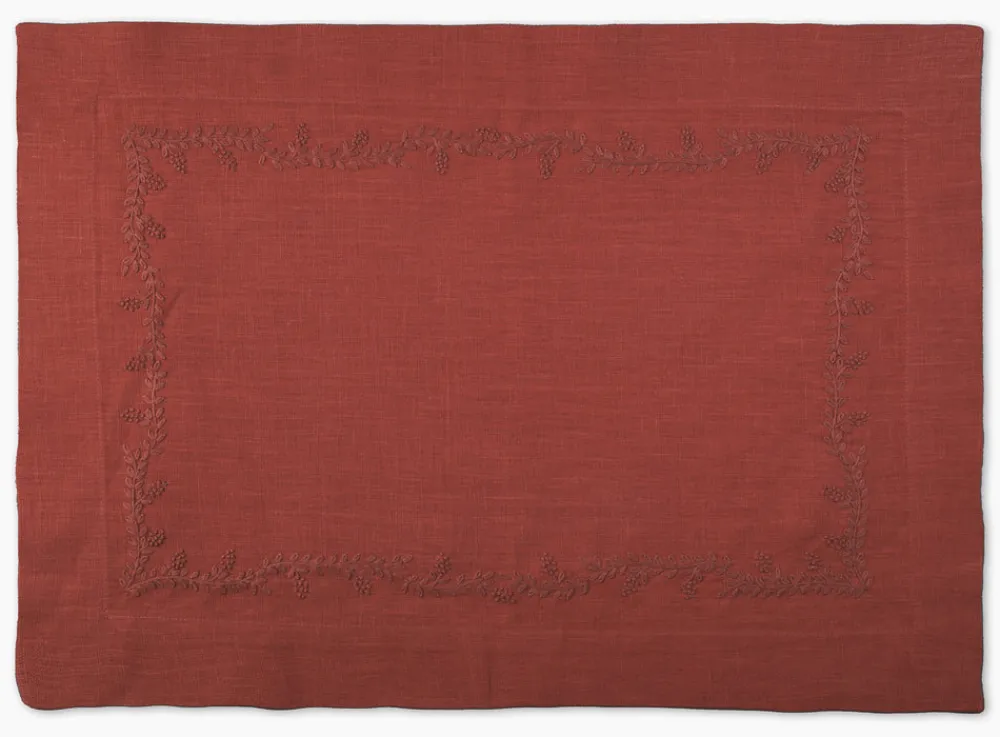 Henry Handwork Place Settings & Linens|Prism Vine Linen Placemat in 13 Colors