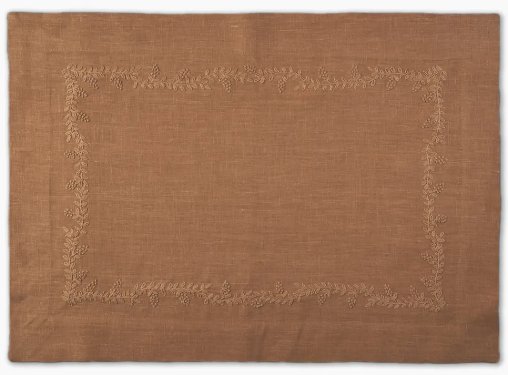 Henry Handwork Place Settings & Linens|Prism Vine Linen Placemat in 13 Colors