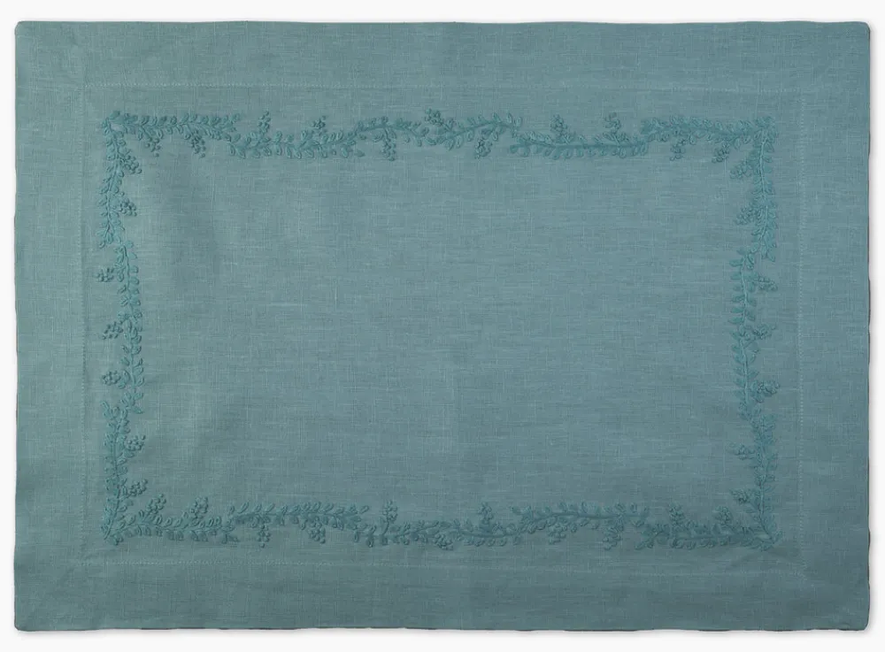 Henry Handwork Place Settings & Linens|Prism Vine Linen Placemat in 13 Colors