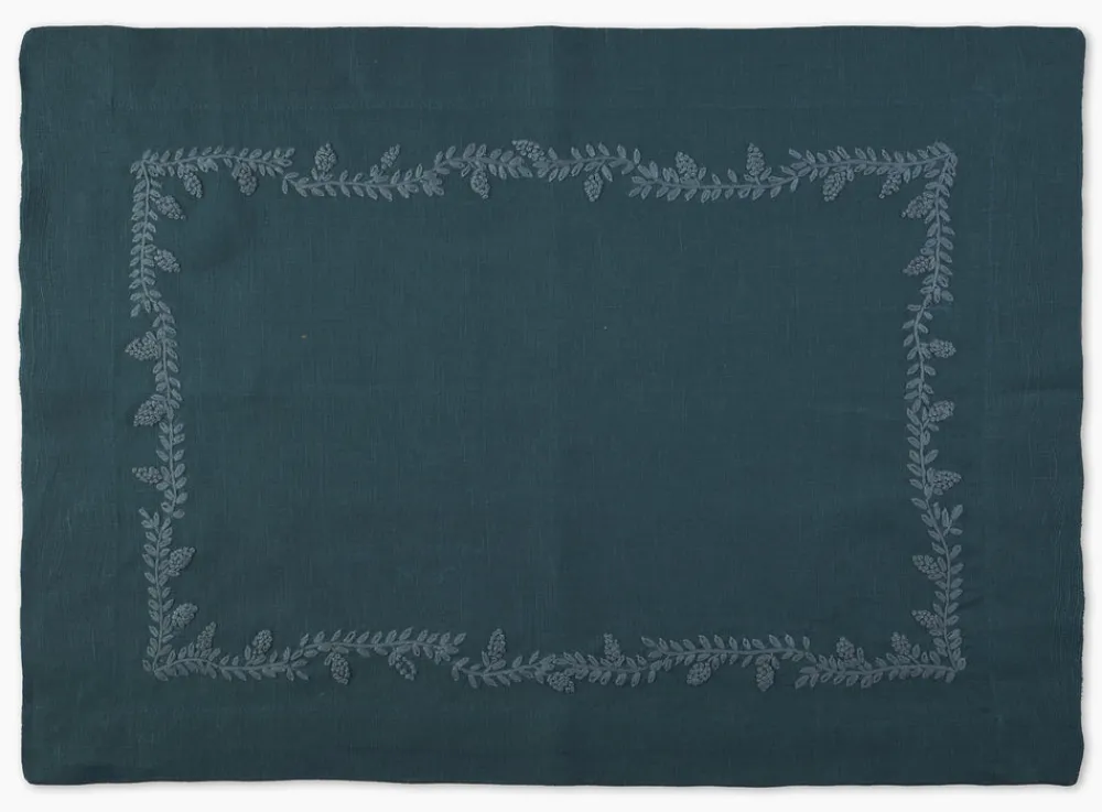 Henry Handwork Place Settings & Linens|Prism Vine Linen Placemat in 13 Colors