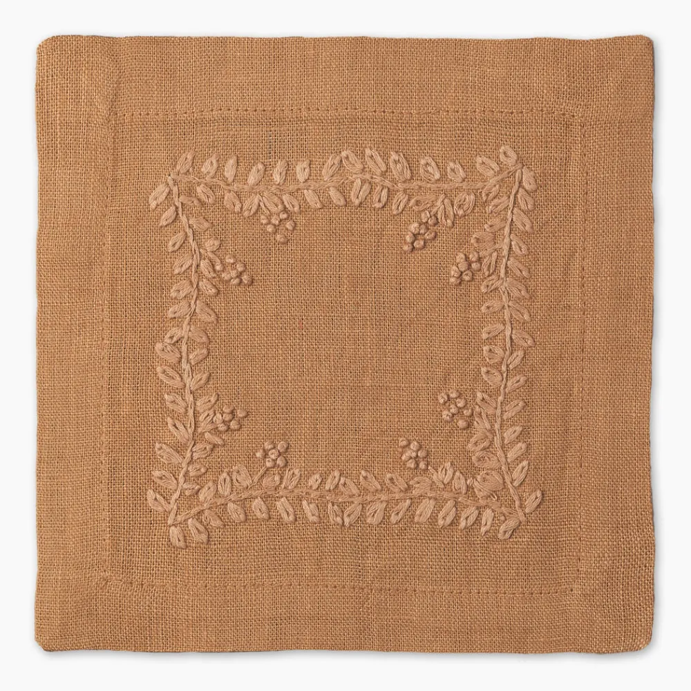 Henry Handwork Place Settings & Linens|Prism Vine Linen Square Cocktail Napkins