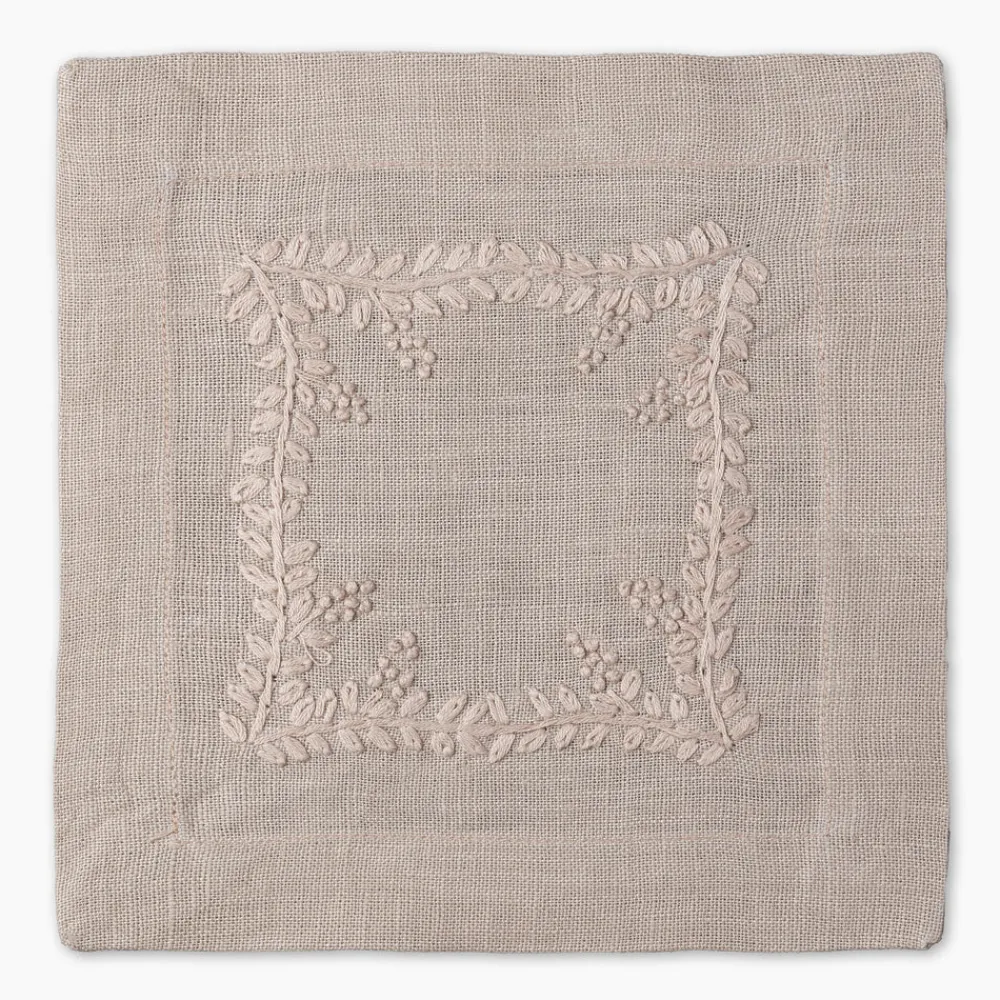 Henry Handwork Place Settings & Linens|Prism Vine Linen Square Cocktail Napkins