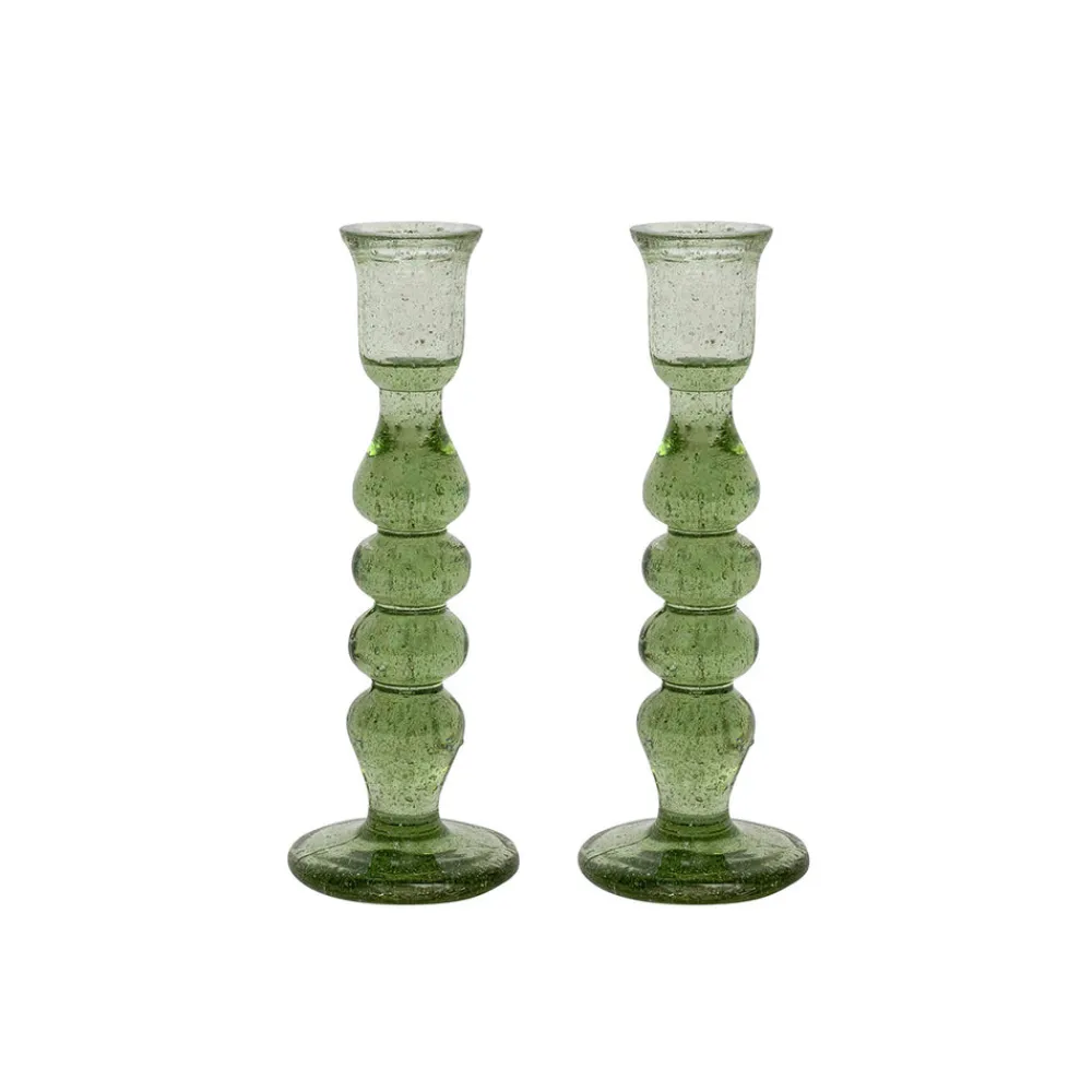 Juliska Candles|Provence 7" Candlestick, Set of 2 in Basil