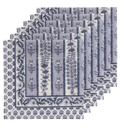 Couleur Nature Place Settings & Linens|Provence Avignon Napkins in Blue & Marine , Set of 6