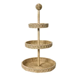 Juliska Dinnerware|Provence Rattan 3-Tier Shelving Unit in Whitewash