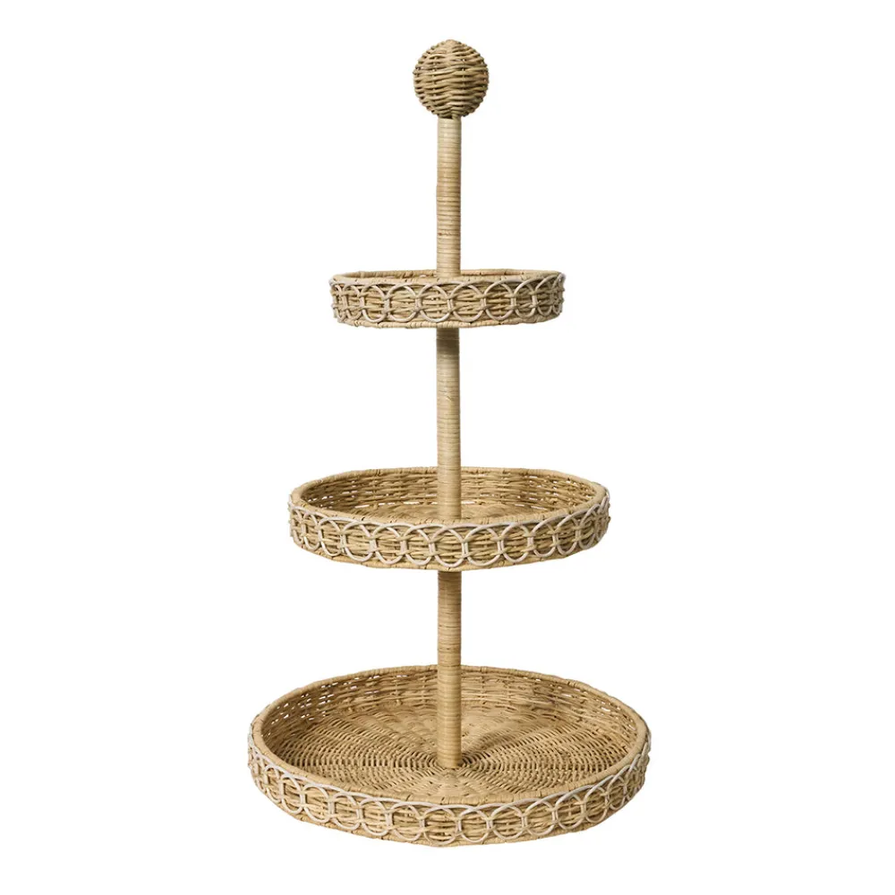 Juliska Dinnerware|Provence Rattan 3-Tier Shelving Unit in Whitewash