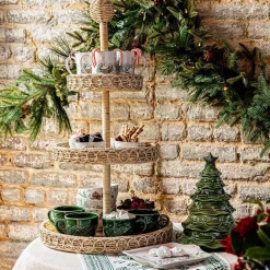 Juliska Dinnerware|Provence Rattan 3-Tier Shelving Unit in Whitewash