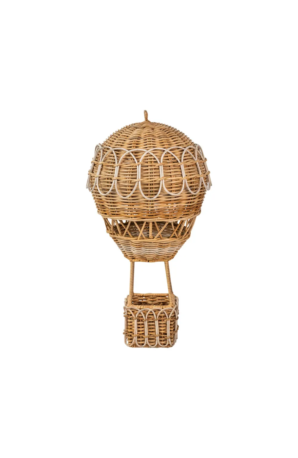 Juliska Garden|Wicker|Provence Rattan Whitewash Medium Hot Air Balloon