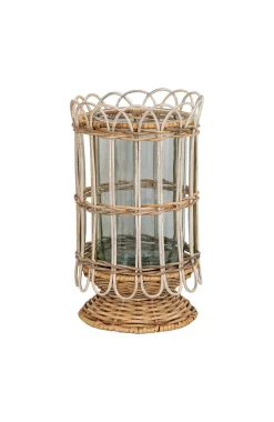 Juliska Wicker|Candles|Provence Rattan Whitewash Large Hurricane