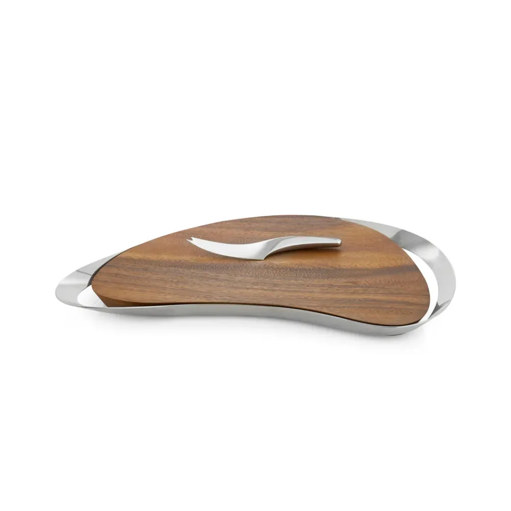 Nambe Dinnerware|Pulse Cheese Board with Knife
