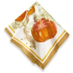 Couleur Nature Place Settings & Linens|Pumpkin Napkins in Orange & Mustard, Set of 6