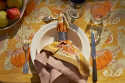 Couleur Nature Place Settings & Linens|Pumpkin Napkins in Orange & Mustard, Set of 6
