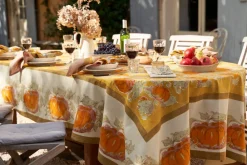 Couleur Nature Place Settings & Linens|Pumpkin Tablecloth in Orange & Mustard