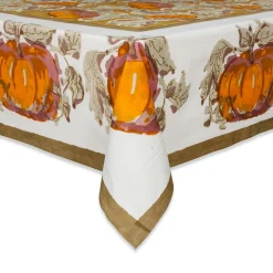 Couleur Nature Place Settings & Linens|Pumpkin Tablecloth in Orange & Mustard