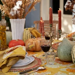 Couleur Nature Place Settings & Linens|Pumpkin Tablecloth in Orange & Mustard