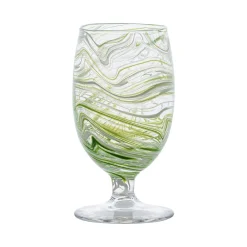 Juliska Glassware|Puro Marbled Goblet in Green
