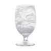 Juliska Glassware|Puro Marbled Goblet in White