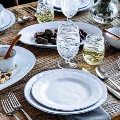 Juliska Glassware|Puro Marbled Goblet in White