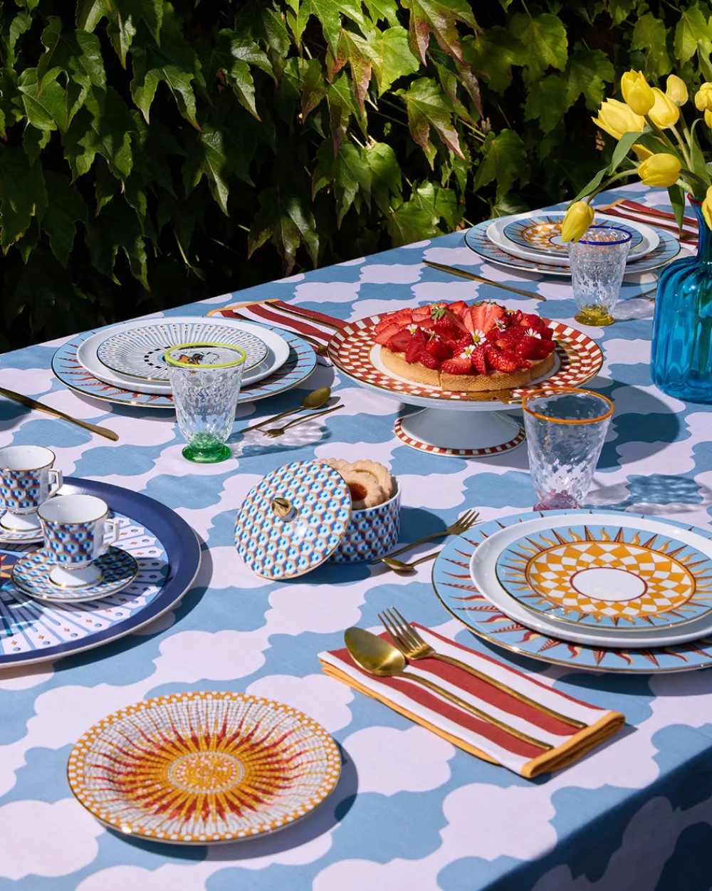 La DoubleJ Glassware|Quilted Glasses in Quilted Multicolor, Set of 4