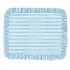 Flying Sheep Country Place Settings & Linens|Quilted Ruffle Placemats in Blue Stripe, Set of 4