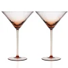 Caskata Glassware|Quinn Amber Martini Glasses, Set of 2