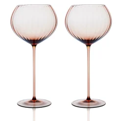 Caskata Glassware|Quinn Amber Red Wine Glasses, Set of 2