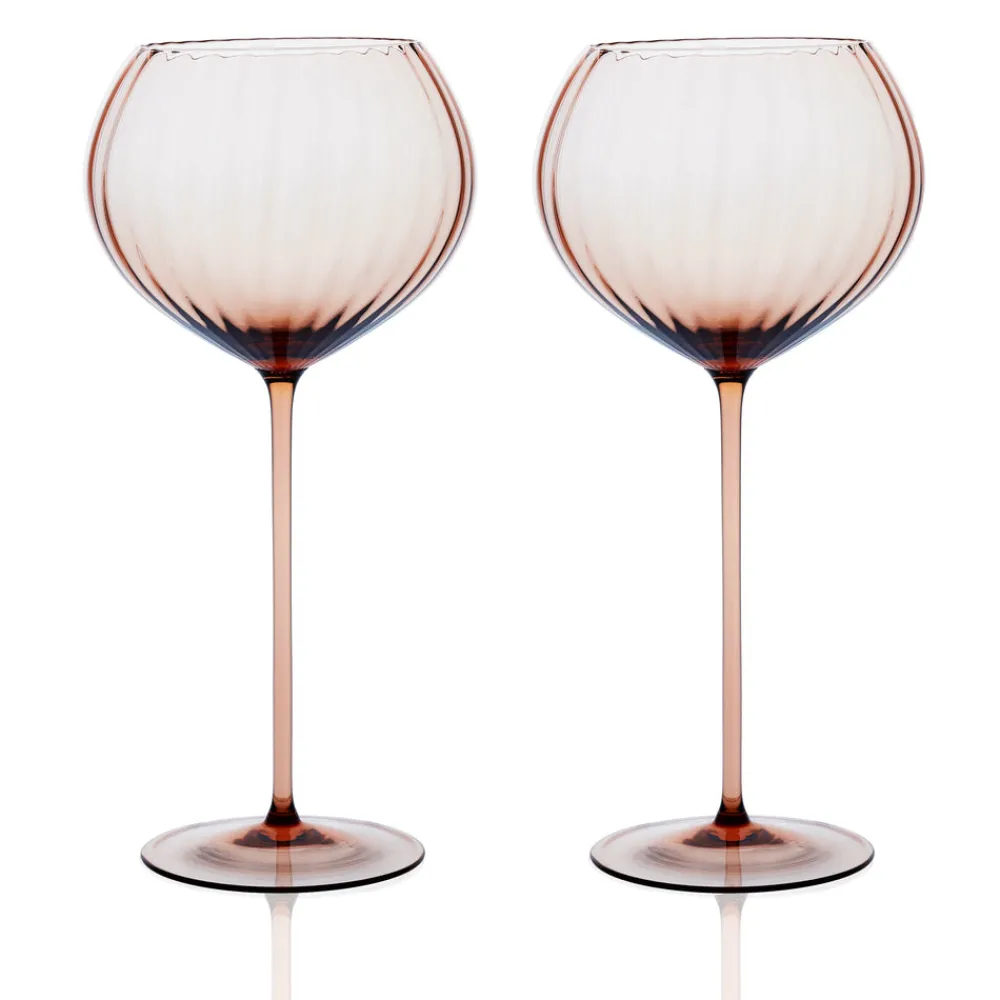 Caskata Glassware|Quinn Amber Red Wine Glasses, Set of 2