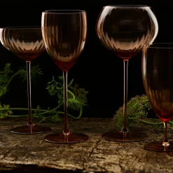 Caskata Glassware|Quinn Amber Red Wine Glasses, Set of 2