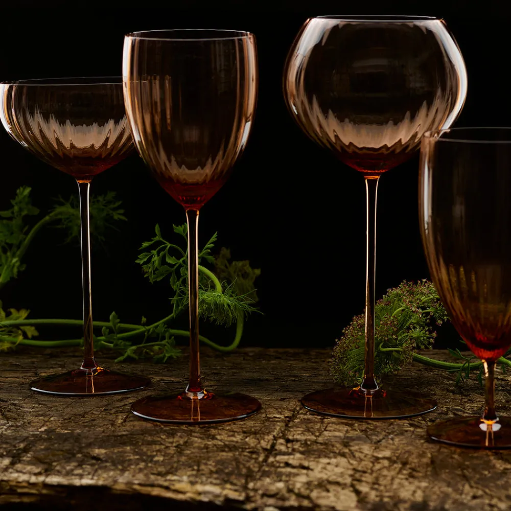 Caskata Glassware|Quinn Amber Red Wine Glasses, Set of 2