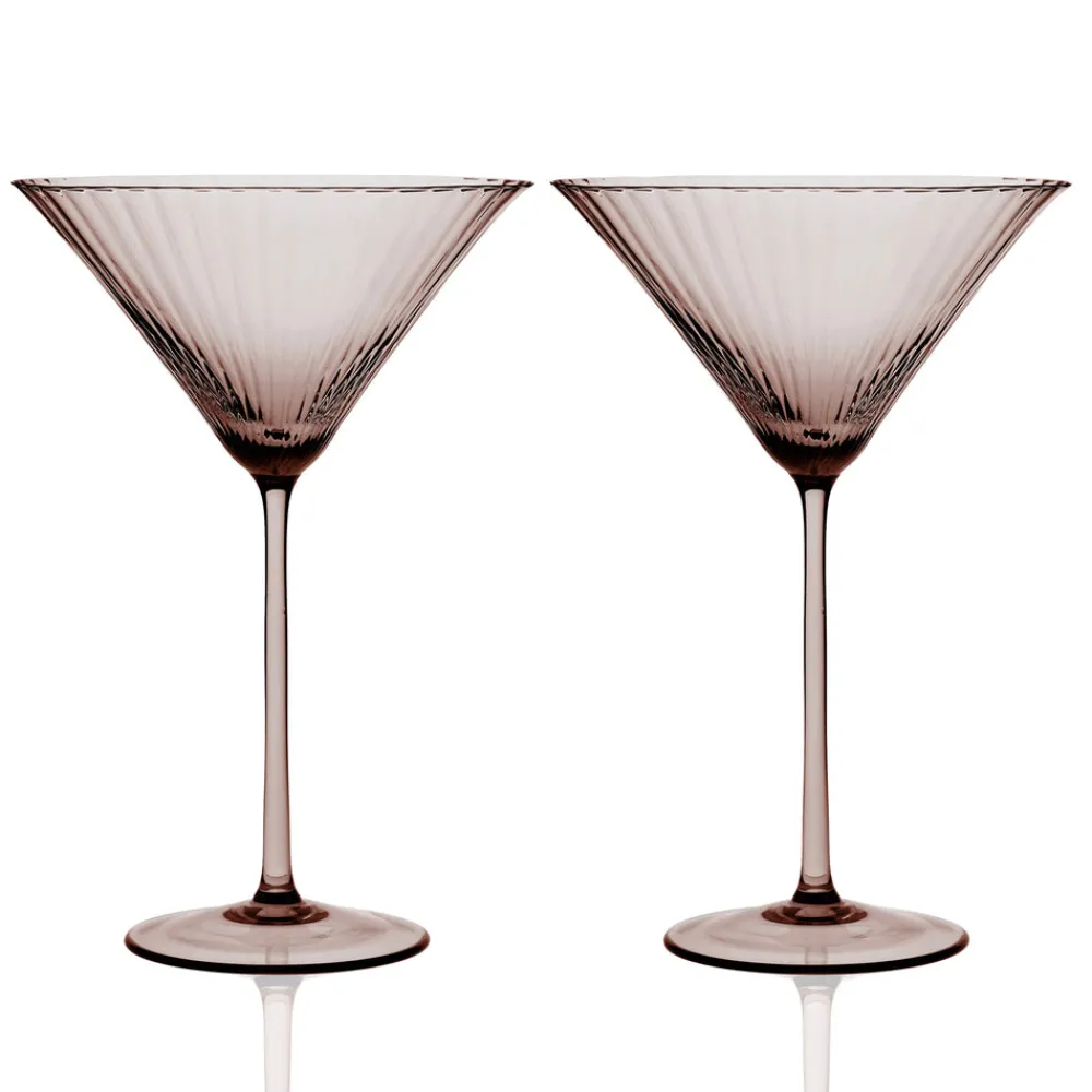 Caskata Glassware|Quinn Mocha Martini Glasses, Set of 2