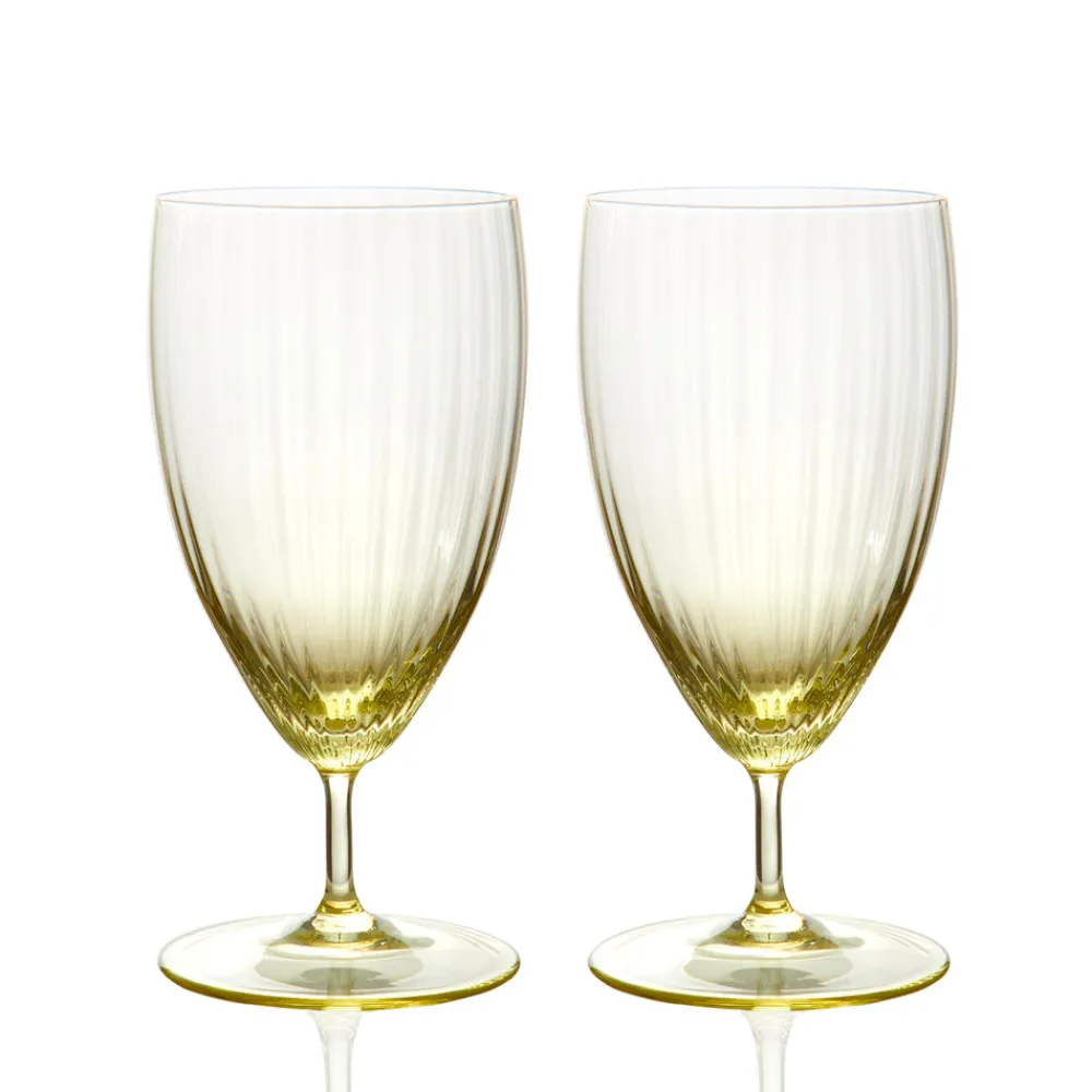 Caskata Glassware|Quinn Optic Everyday Glasses Citrine, Set of 2