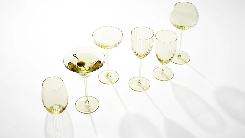 Caskata Glassware|Quinn Optic Everyday Glasses Citrine, Set of 2