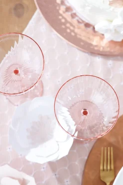 Caskata Glassware|Quinn Optic Rose Coupe Glasses, Set of 2