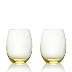 Caskata Glassware|Quinn Optic Tumblers Citrine, Set of 2