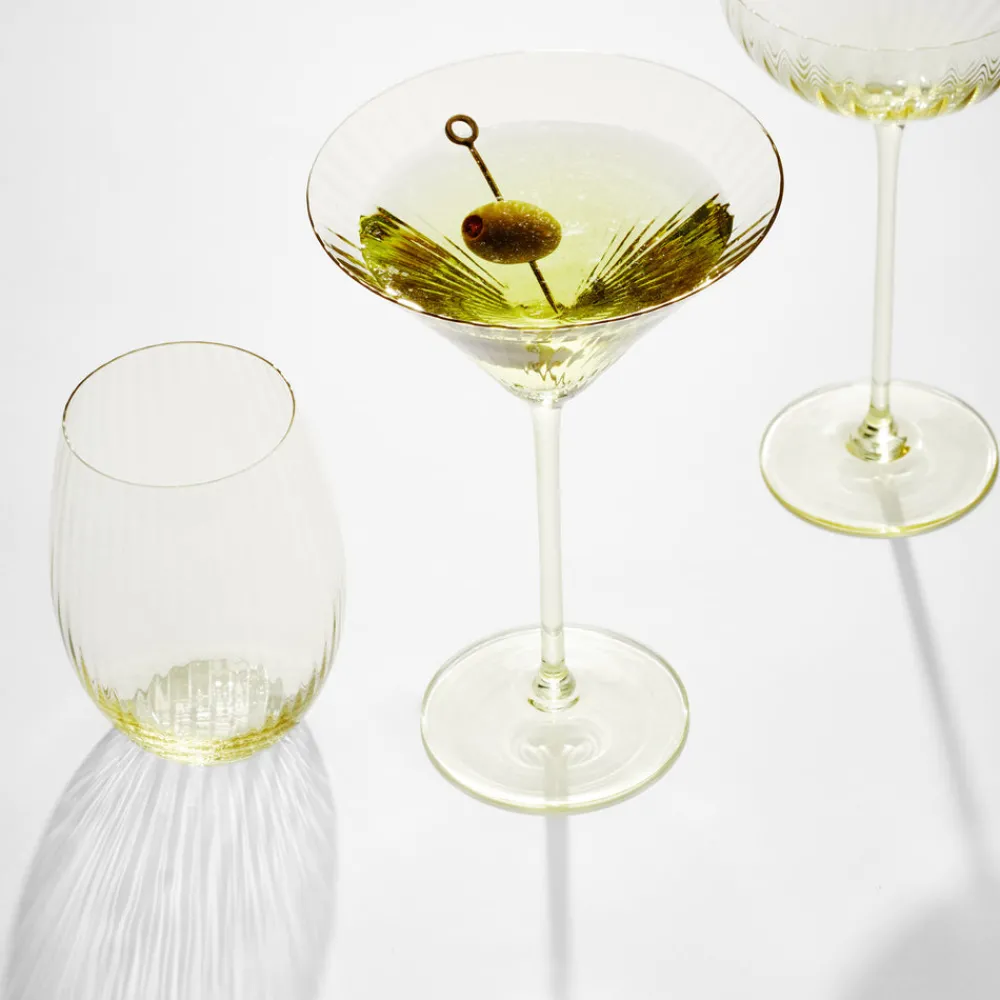 Caskata Glassware|Quinn Optic Tumblers Citrine, Set of 2