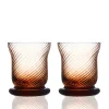 Caskata Glassware|Quinn Optic Votive Holders Amber, Set of 2