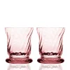 Caskata Glassware|Quinn Optic Votive Holders in Rose, Set of 2