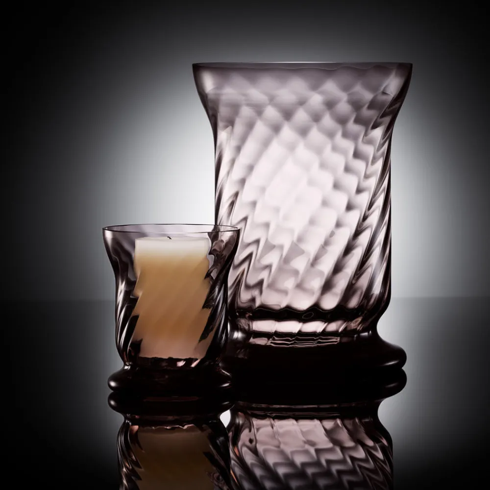 Caskata Glassware|Quinn Optic Votive Holders in Mocha, Set of 2