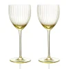 Caskata Glassware|Quinn Optic White Wine Glasses Citrine, Set of 2