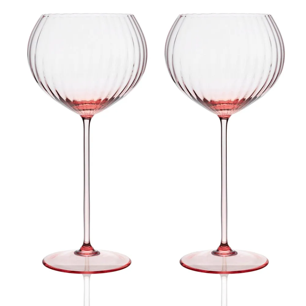 Caskata Glassware|Quinn Rose Red Wine Glasses, Set of 2