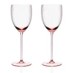 Caskata Glassware|Quinn Rose White Wine Glasses, Set of 2