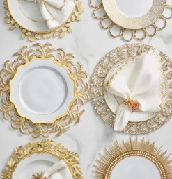 Kim Seybert Place Settings & Linens|Radiate Charger in Gold, Set of 4