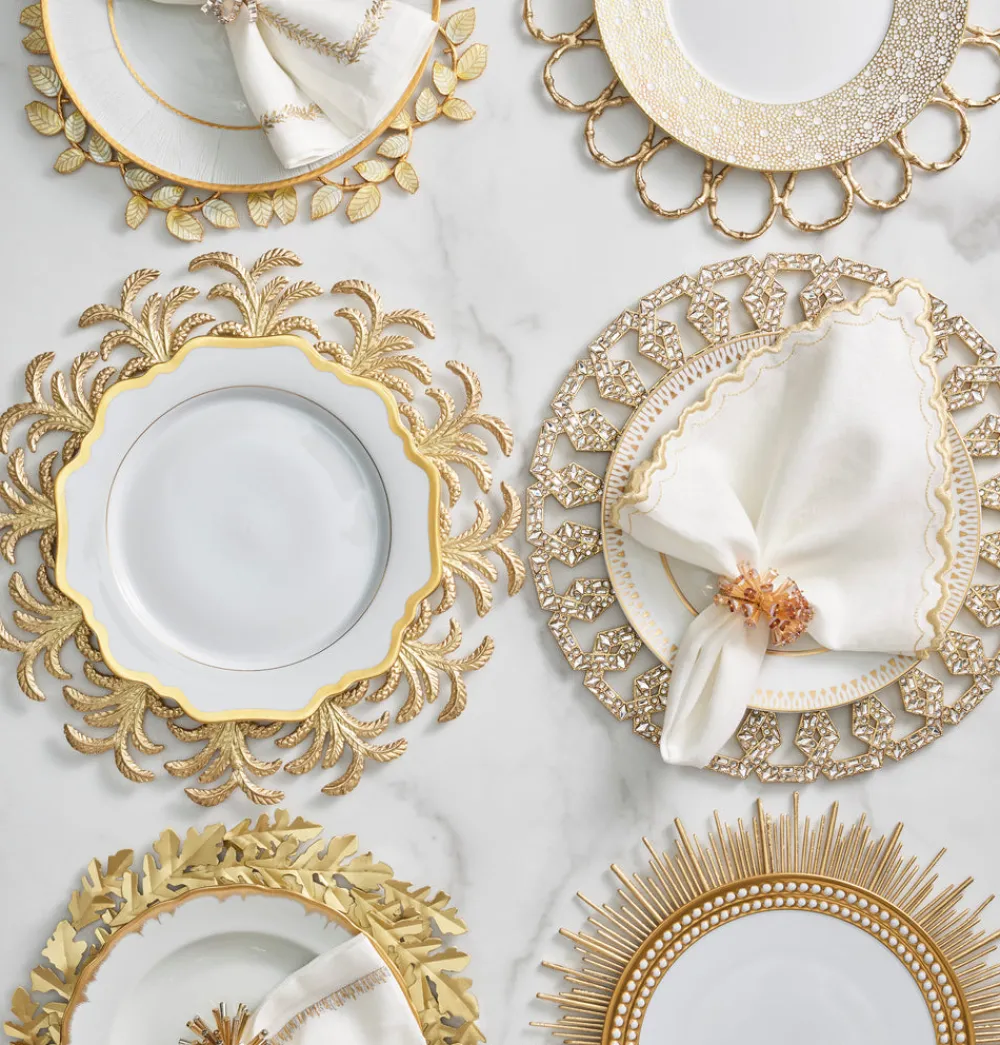 Kim Seybert Place Settings & Linens|Radiate Charger in Gold, Set of 4