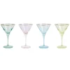 VIETRI Glassware|Rainbow Martini Glasses, Set of 4